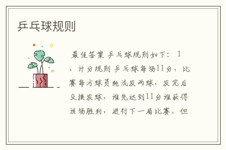 乒乓球规则