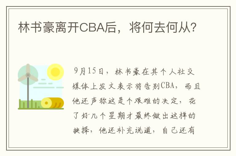 林书豪离开CBA后,将何去何从?