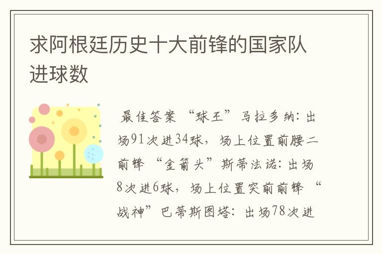 求阿根廷历史十大前锋的国家队进球数