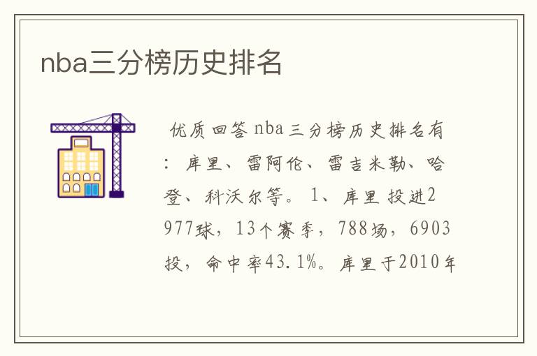 nba三分榜历史排名