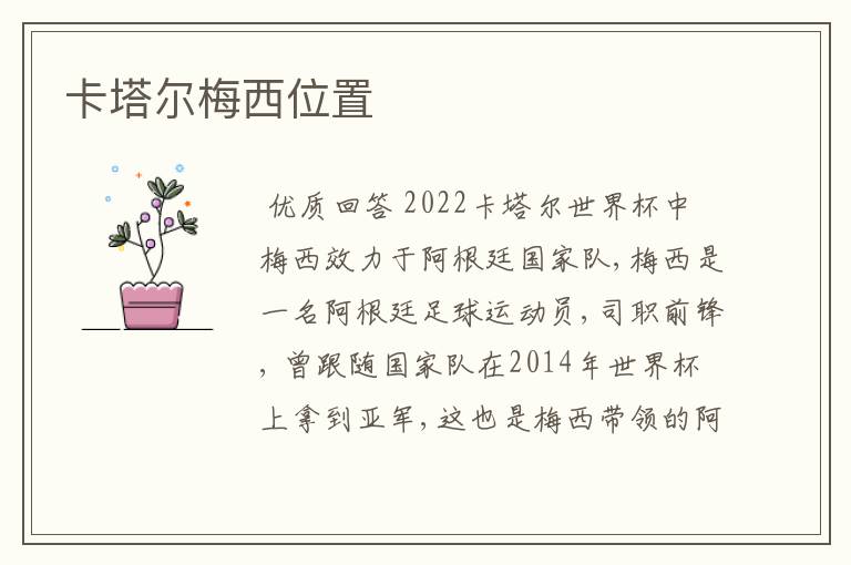卡塔尔梅西位置
