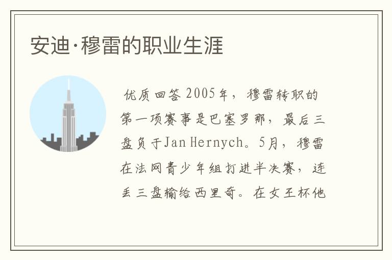 安迪·穆雷的职业生涯