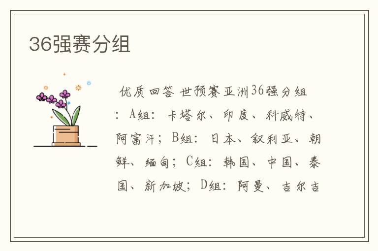 36强赛分组