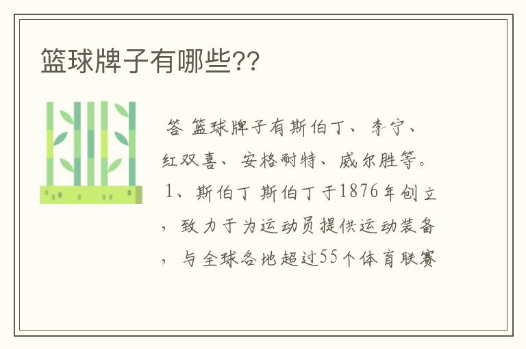 篮球牌子有哪些??