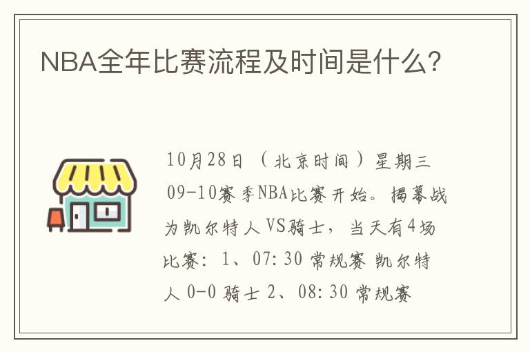 NBA全年比赛流程及时间是什么?