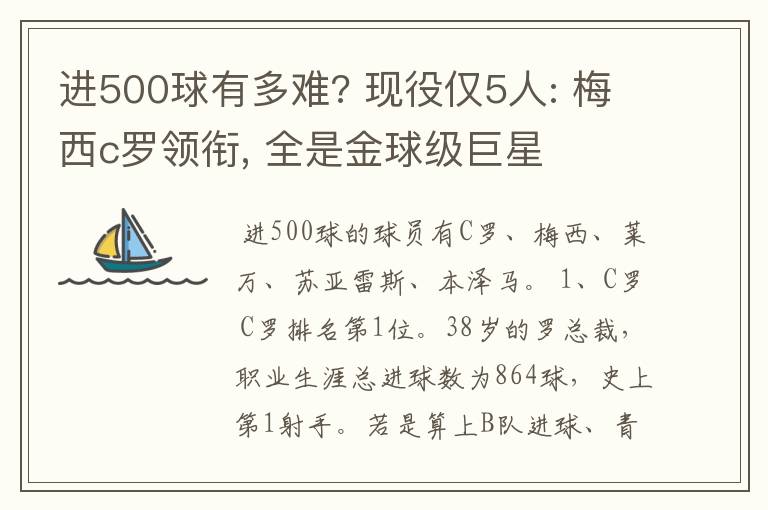 梅西c罗进球数