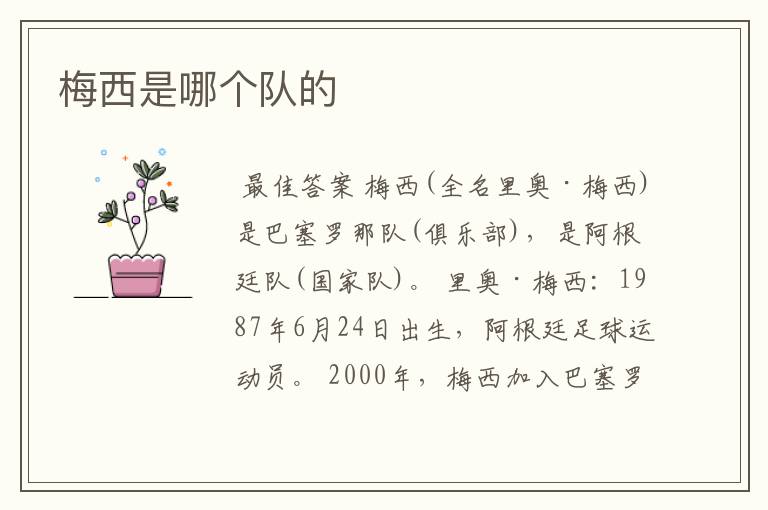 梅西是哪个队的