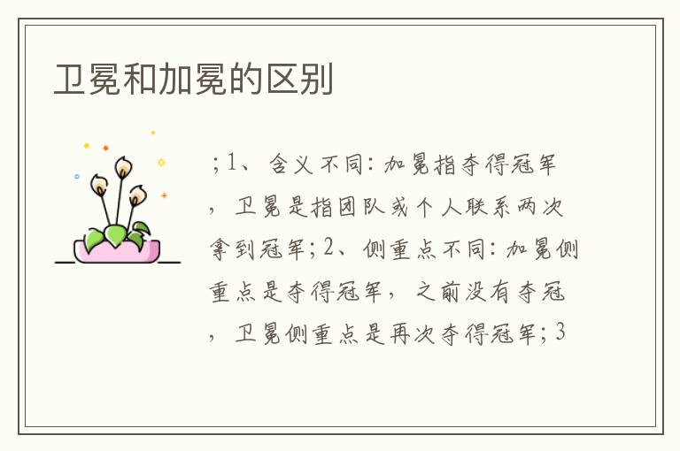 卫冕和加冕的区别
