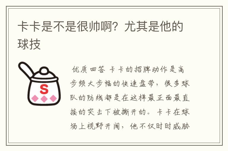 卡卡是不是很帅啊?尤其是他的球技