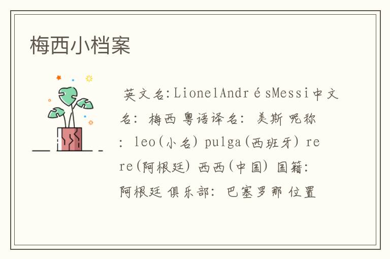 梅西小档案