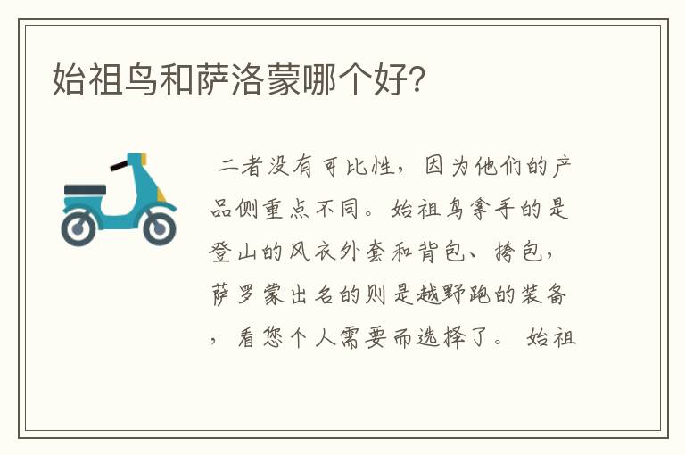 始祖鸟和萨洛蒙哪个好?