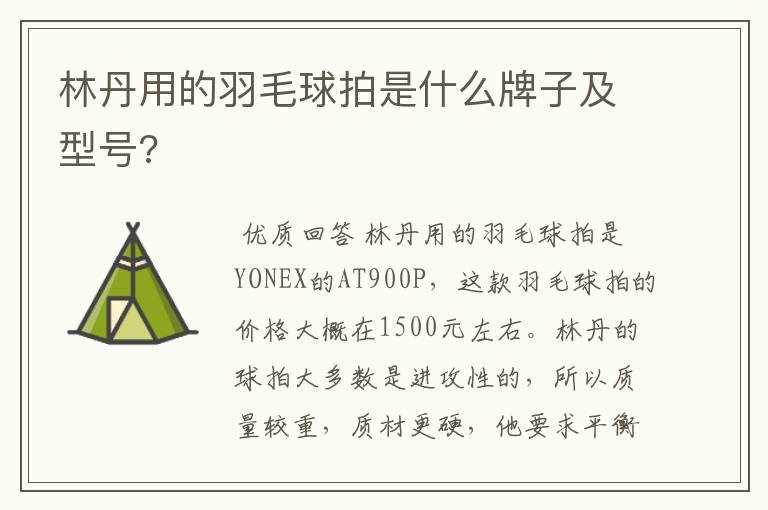 林丹用的羽毛球拍是什么牌子及型号?