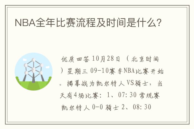 NBA全年比赛流程及时间是什么?