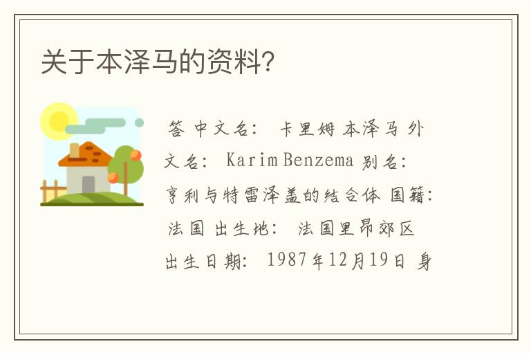 关于本泽马的资料?