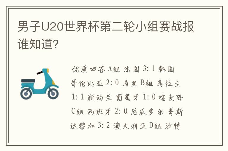 男子U20世界杯第二轮小组赛战报谁知道?