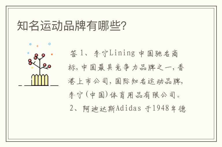 知名运动品牌有哪些?
