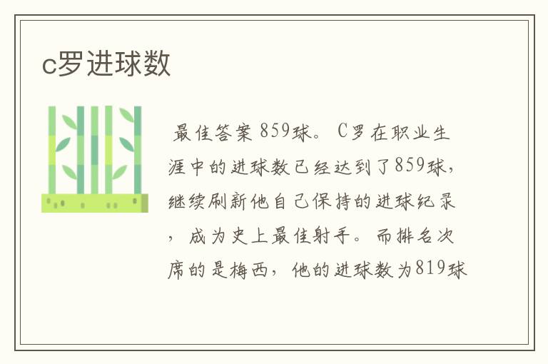 c罗进球数