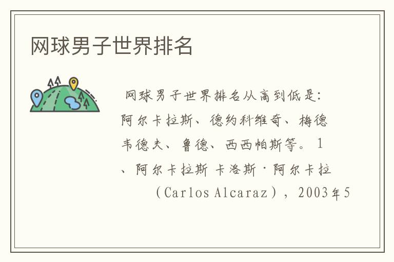 网球男子世界排名