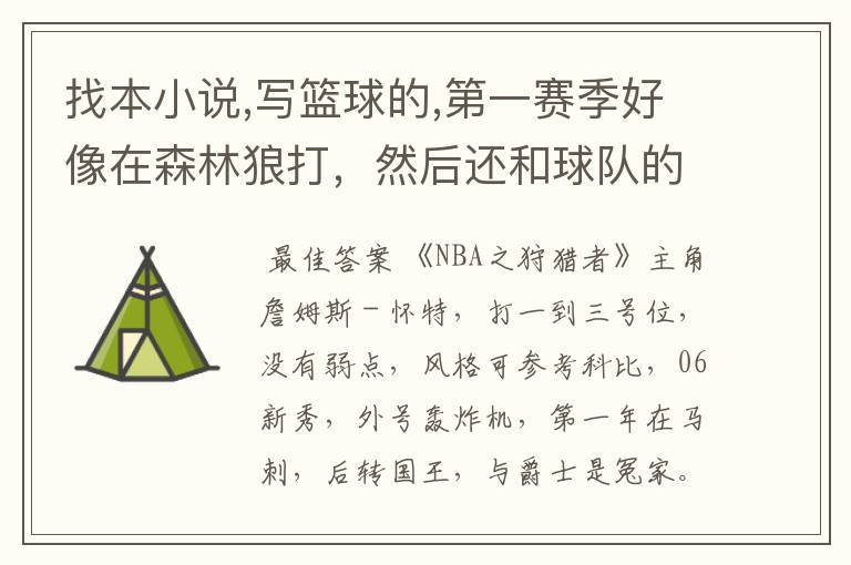 找本小说,写篮球的,第一赛季好像在森林狼打,然后还和球队的当家的打架了