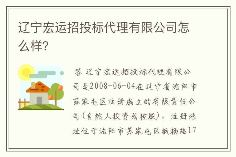 辽宁宏运招投标代理有限公司怎么样?