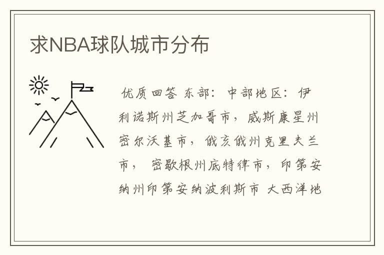 求NBA球队城市分布