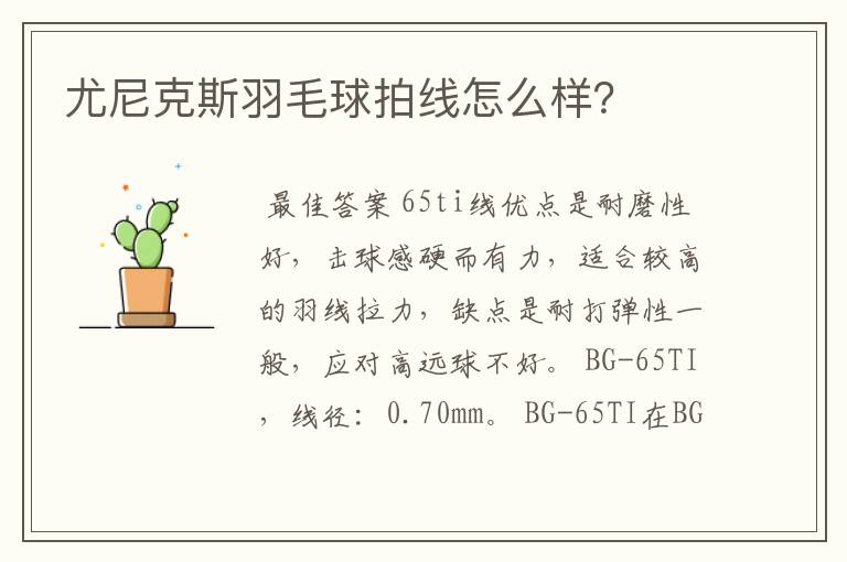 尤尼克斯羽毛球拍线怎么样?