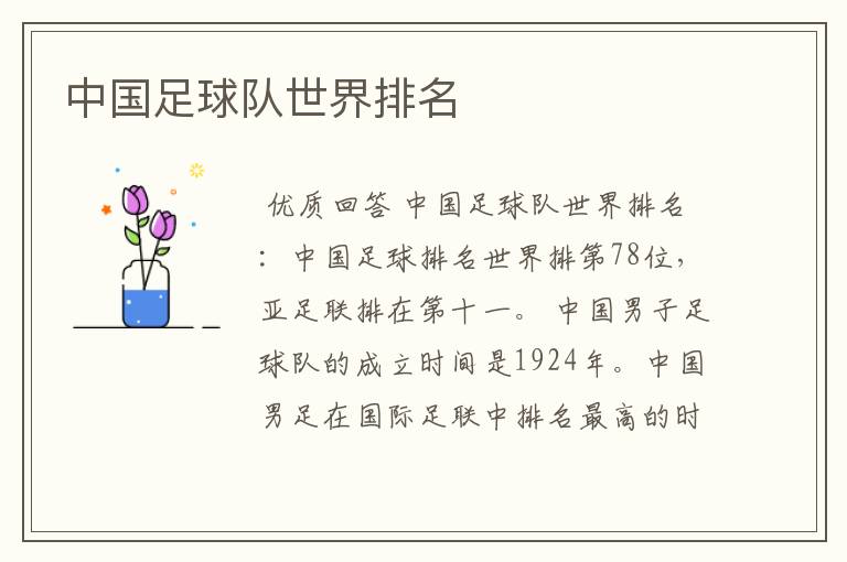 中国足球队世界排名