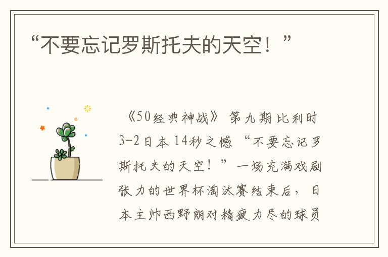 “不要忘记罗斯托夫的天空!”