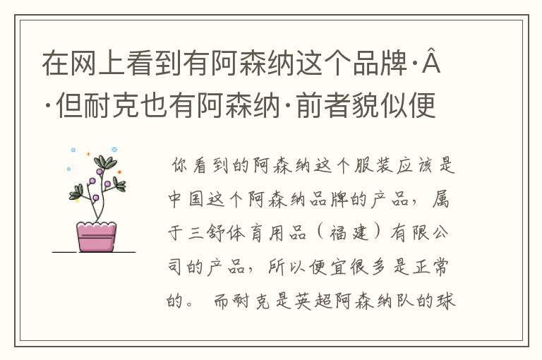在网上看到有阿森纳这个品牌··但耐克也有阿森纳·前者貌似便宜很多·这俩者什么关系啊