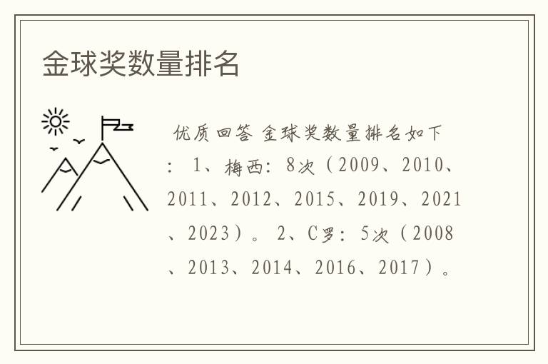 金球奖数量排名