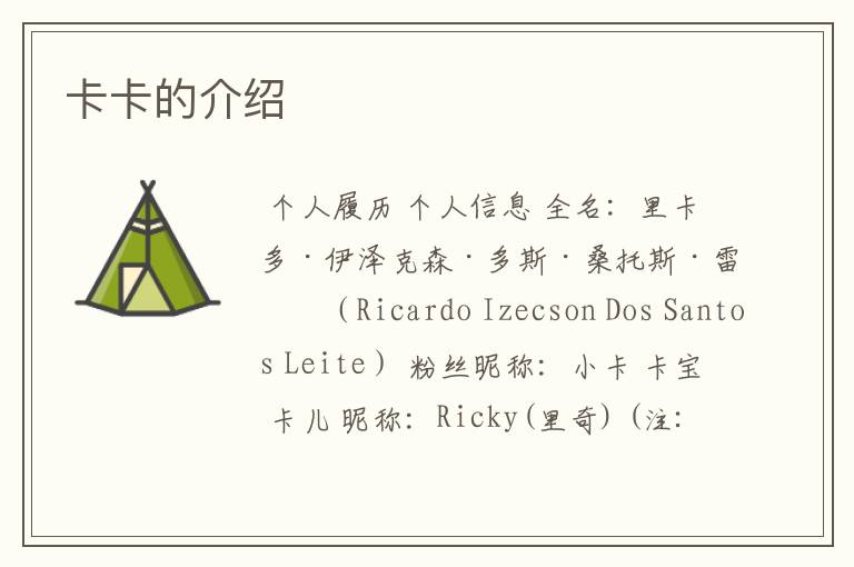 卡卡的介绍