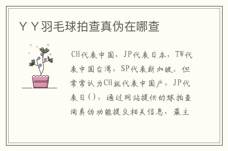 YY羽毛球拍查真伪在哪查