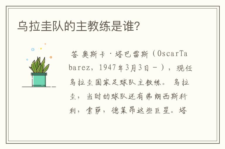 乌拉圭队的主教练是谁?