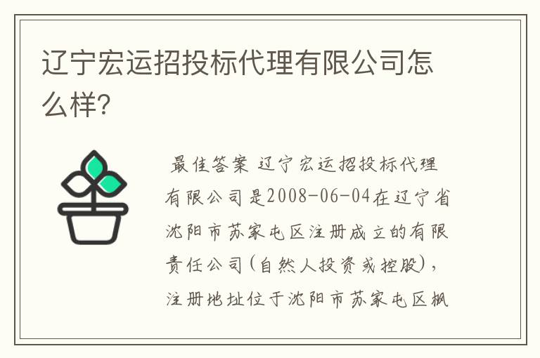 辽宁宏运招投标代理有限公司怎么样?