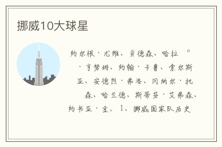 挪威10大球星