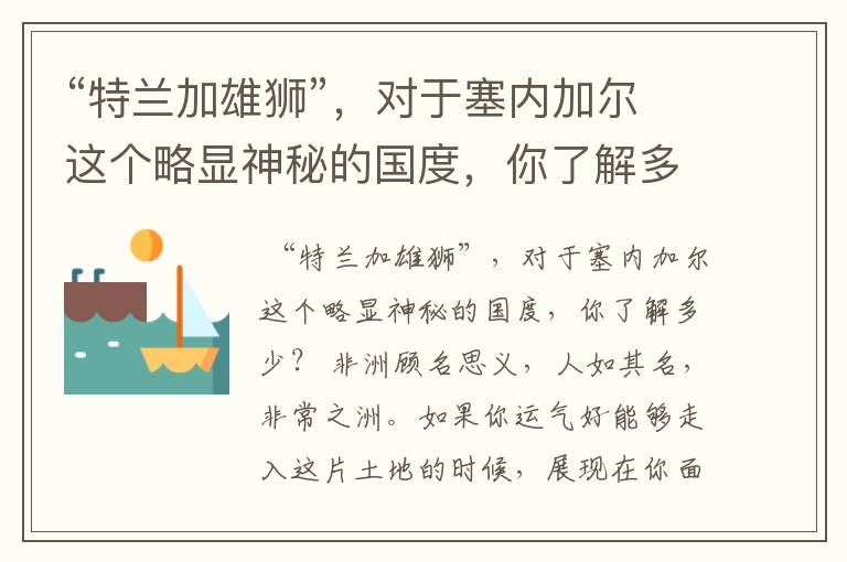“特兰加雄狮”,对于塞内加尔这个略显神秘的国度,你了解多少?