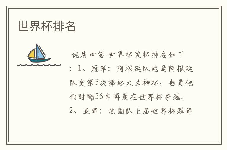 世界杯排名
