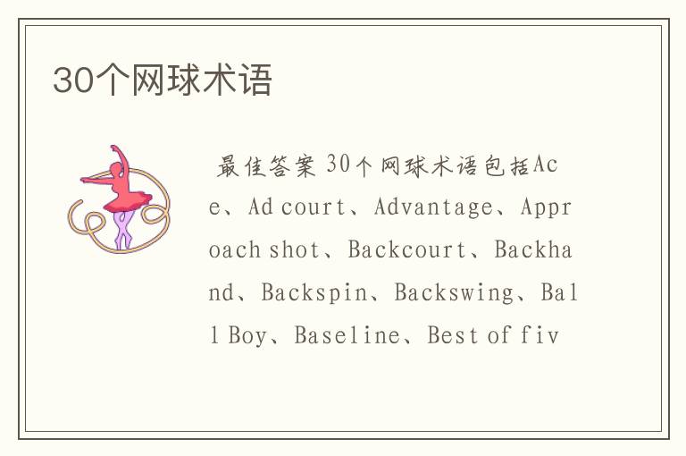 30个网球术语