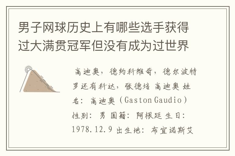 男子网球历史上有哪些选手获得过大满贯冠军但没有成为过世界排名第一的选手?