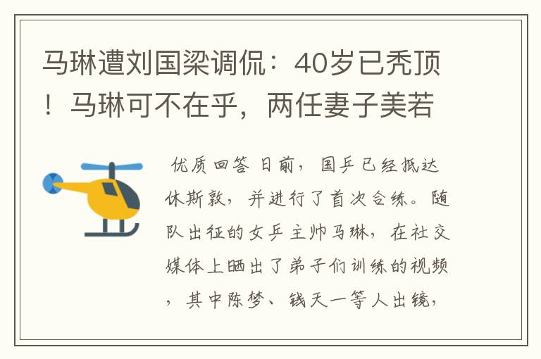 马琳遭刘国梁调侃:40岁已秃顶!马琳可不在乎,两任妻子美若天仙
