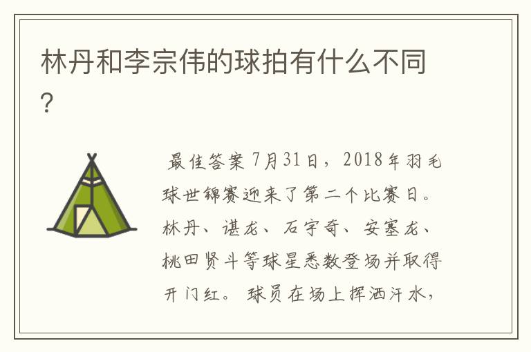 林丹和李宗伟的球拍有什么不同?