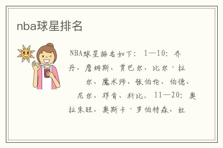 nba球星排名