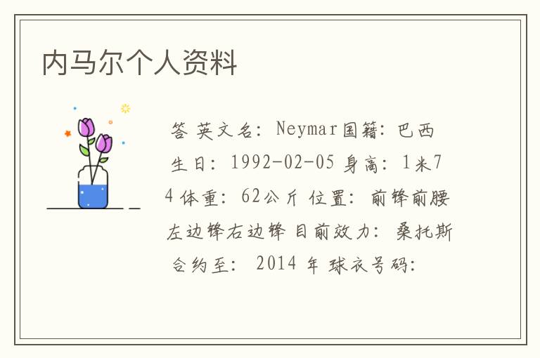 内马尔个人资料