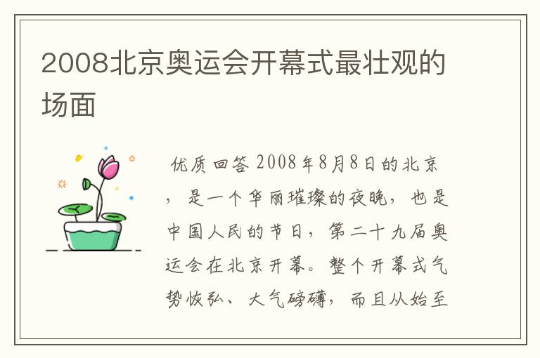 2008北京奥运会开幕式最壮观的场面