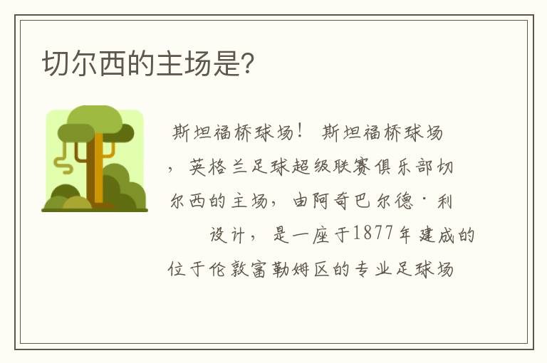 切尔西的主场是?