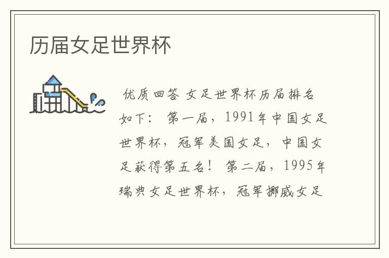 历届女足世界杯