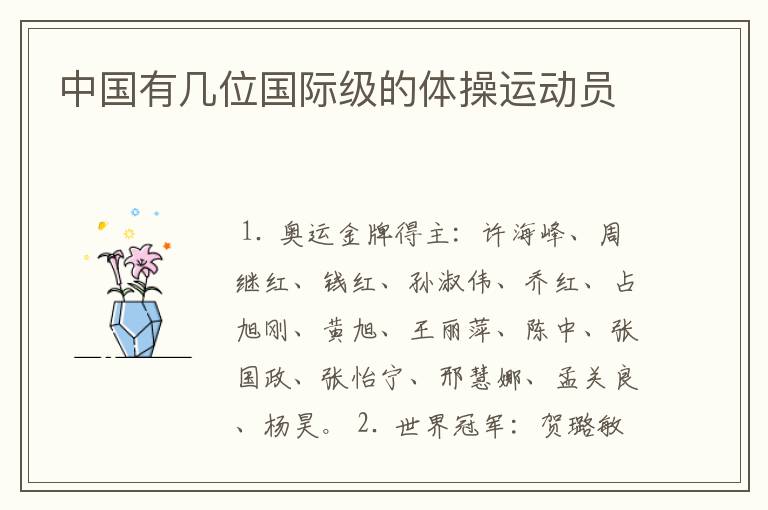 中国有几位国际级的体操运动员