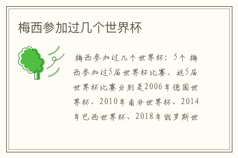 梅西参加过几个世界杯