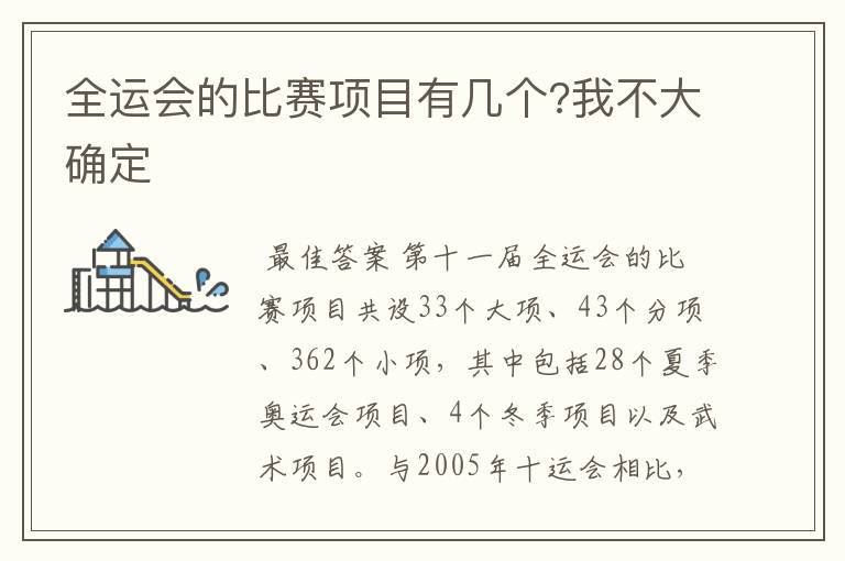 全运会的比赛项目有几个?我不大确定