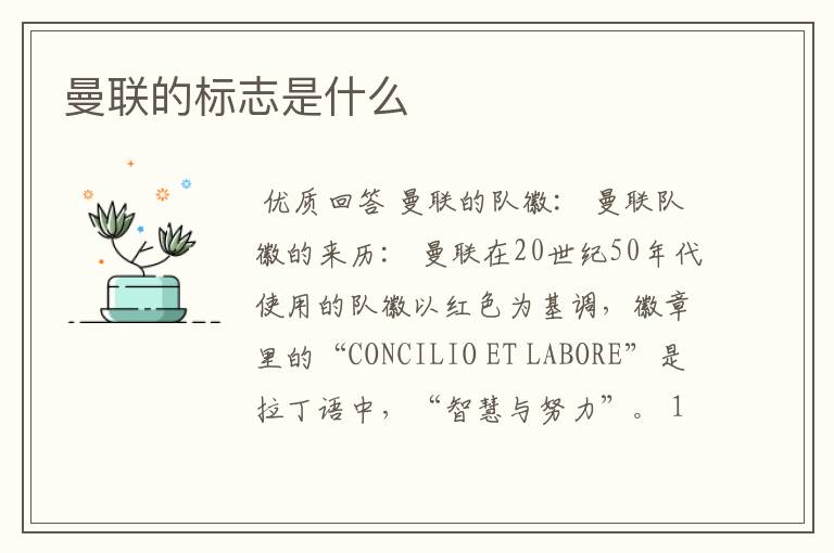 曼联的标志是什么